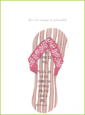 Pink Flip Flops with floral ribbon strap